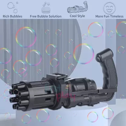 Electric Bubbles Gun for Toddlers Gatling Bubble Machine Gun Black Toy Bubble Maker