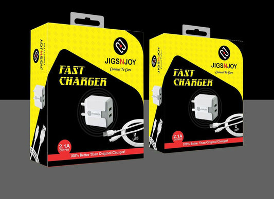 Jigsnjoy 2 usb Charger With Fast Cable