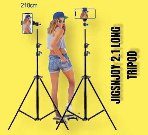 Lightweight & Portable 7 Feet Long Tripod Stand Aluminum Ring Light Stand Tripod  (Black, Supports Up to 5000 g)
