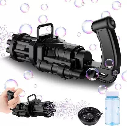 Electric Bubbles Gun for Toddlers Gatling Bubble Machine Gun Black Toy Bubble Maker