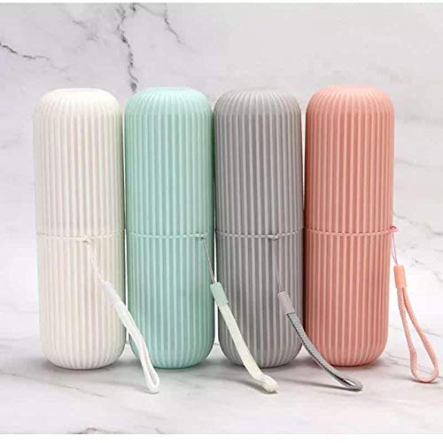 UK-0250 Toothbrush Capsule Shape Container Case Box Storage Organizer Cover Portable for Travel Bathroom Hiking Camping Plastic Toothbrush Holder