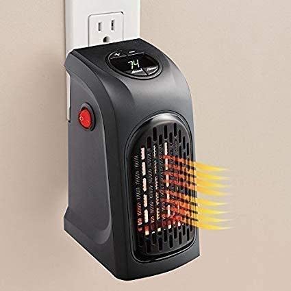 084 Small Electric Handy Room Heater Compact Plug-in, The Wall Outlet Space Heater 400Watts, Handy Air Warmer Blower