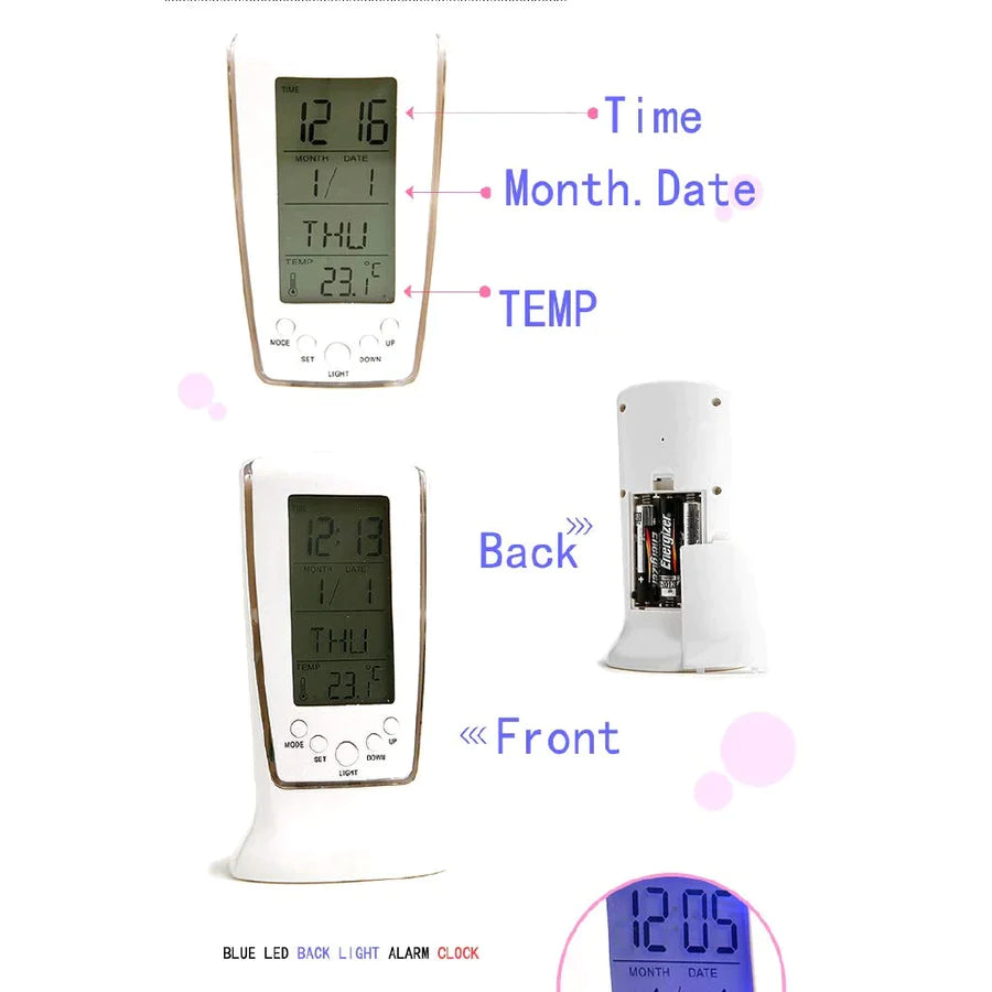 024 UM510 Digital Alarm Clock with LED Night Light/ Electronic with Temperature with LCD Display Light