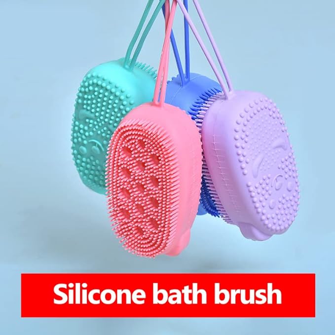 0101  Silicone Bubble Bath Brush Quick Bath Brush Scrubbing Brushes Soft Rubbing Massage Bubble Body Cleaner Silicone Bathroom 1Pcs (Multi Color)