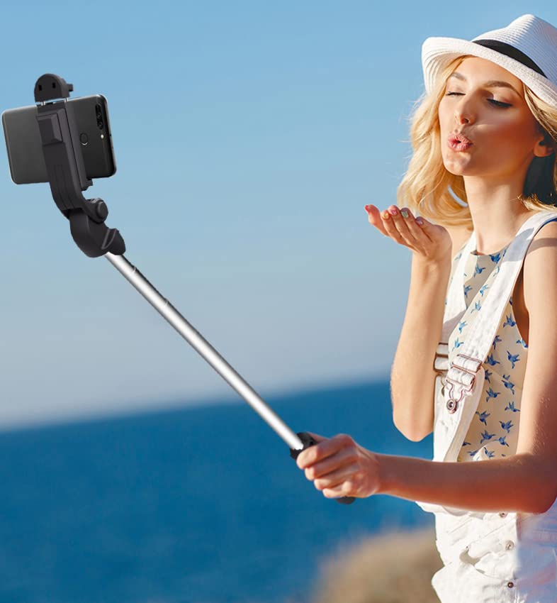 025 Portable Selfie Stick Tripod with Wireless Bluetooth Remote and Tripod Stand| 3 in 1 Multifunctional Selfie Stick Tripod with Extendable Aluminium Monopod, 360 Degree Rotation Phone Holder