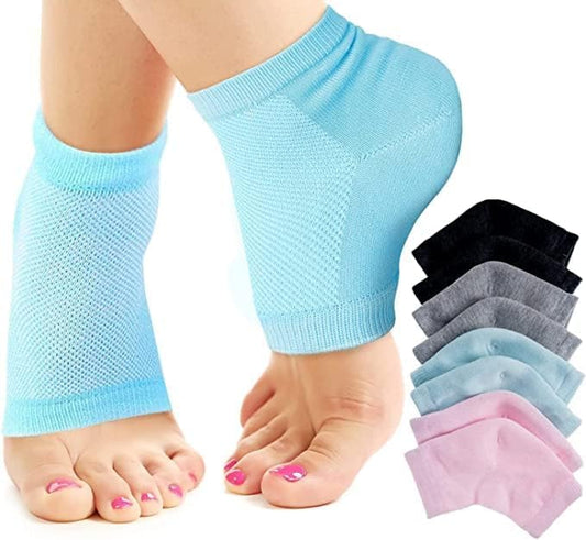 UK-0125  Heel Pain Relief Silicone Gel Heel Socks, Toeless Spa Sock for Foot Care Treatment, Orthopaedic Socks Heel Protector Socks For Men And Women