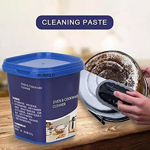 012 Quickly Cleans Cookware Surfaces Oven & Cookware Cleaner Stainless Steel Cleaning Paste Remove Stains from Pots Pans Multi-Purpose Cleaner & Polish Removes Household Clean - 400 gm