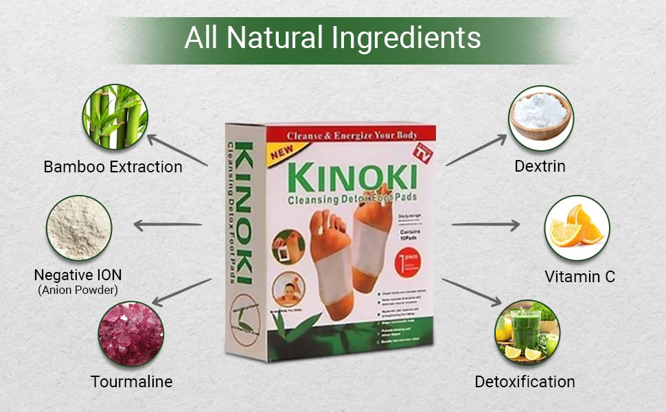034 Kinoki Premium Detox Foot Pad, Cleansing Toxin Remover Foot Patches, Organic Weight Loss Patch, For Men & Women - Free Size