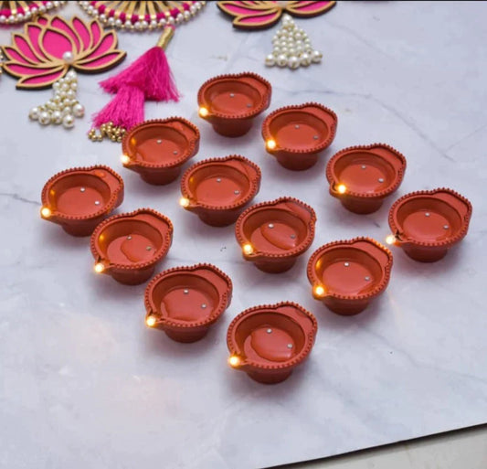 003    Water Sensor LED Diyas Candle with Water Sensing Technology E-Diya, Warm Orange Ambient Lights, Battery Operated