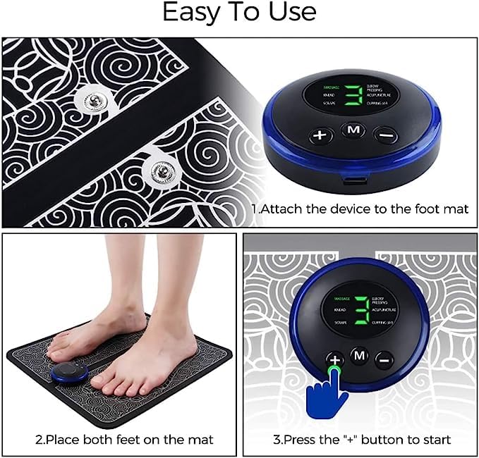 050 EMS FOOT MASSAGER, ELECTRIC FEET MASSAGER, DEEP KNEADING CIRCULATION FOOT BOOSTER FOR FEET AND LEGS MUSCLE STIMULATOR, FOLDING PORTABLE ELECTRIC MASSAGE MACHINE