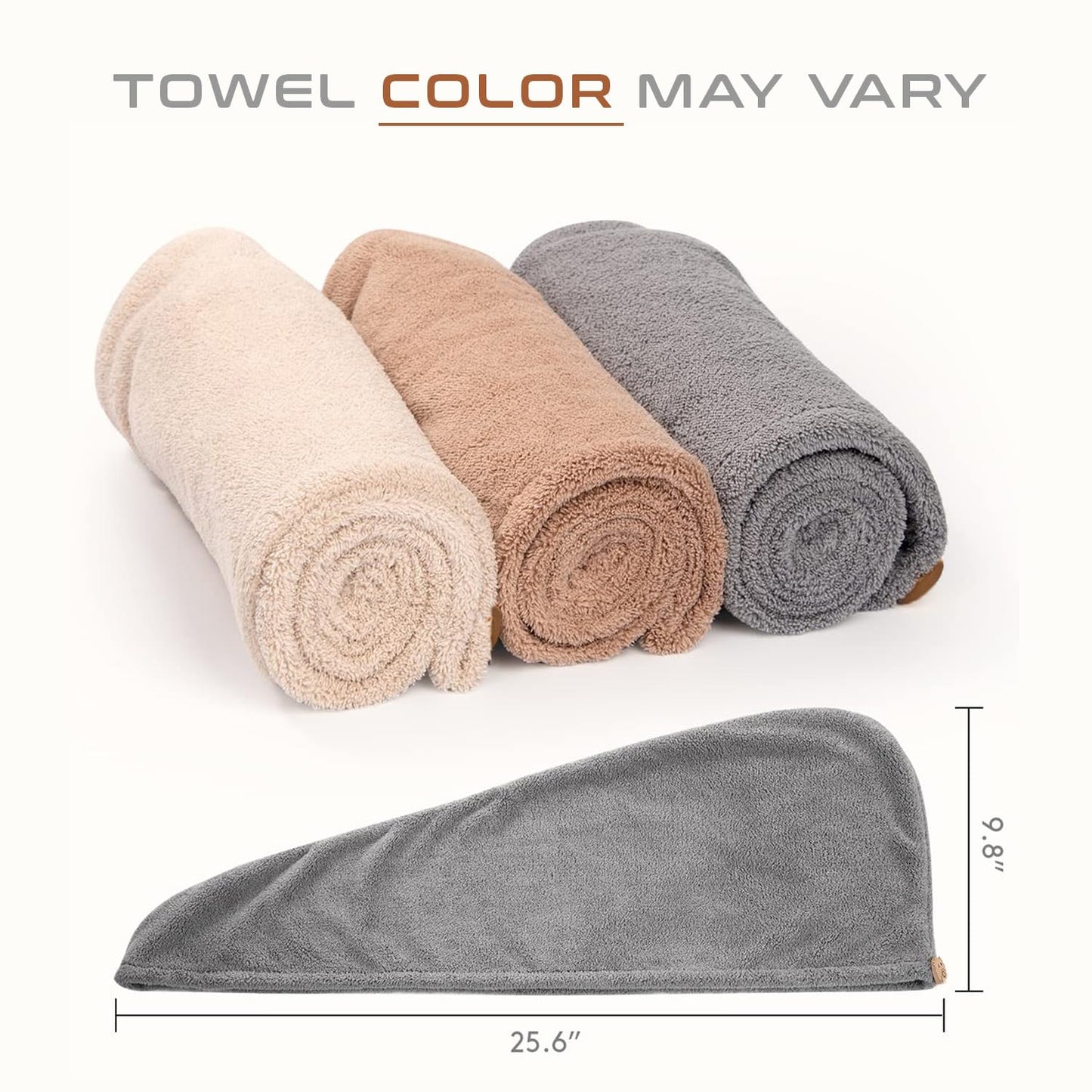 014 Hair Towel Wrap Absorbent Towel Hair-Drying Bathrobe Microfiber Bath Towel Hair Dry Cap Salon Towel (75 GM )