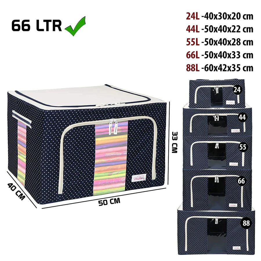 005 (66LTR.) Storage Box for clothes, Cloth Storage box for wardrobe, cloth organisers storage box, saree boxes for storage Oxford Cloth material