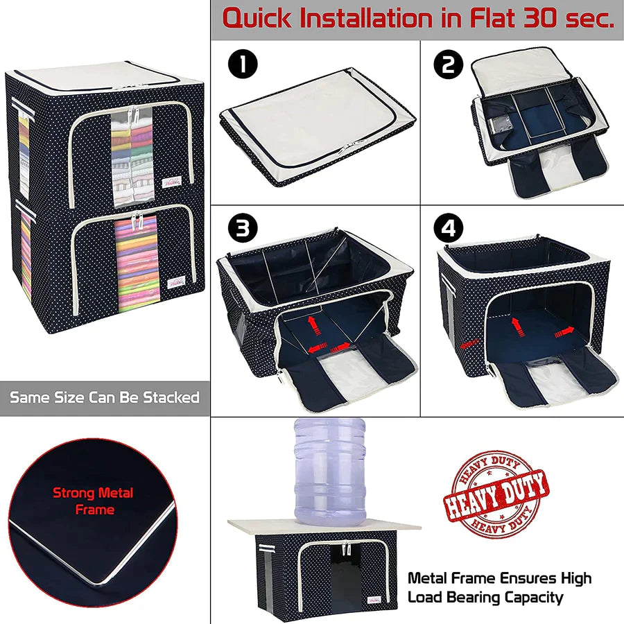 005 (66LTR.) Storage Box for clothes, Cloth Storage box for wardrobe, cloth organisers storage box, saree boxes for storage Oxford Cloth material