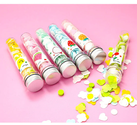 UK-0179 Soft Paper Soap Flower Design Tube Shape Bottle (Assorted/Random Colour)