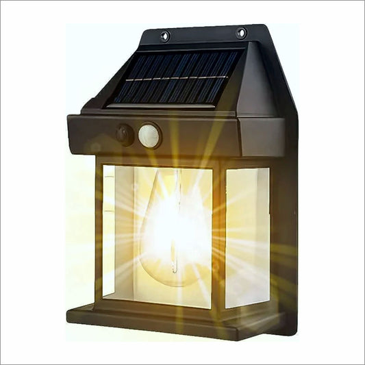 038 Tungsten Bulb led Solar Outdoor Garden Wall Light with Sensor Wireless ip65 Solar Wall lamp