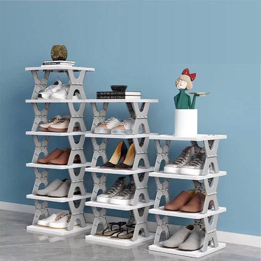UK-0160 Shoe Rack, Layer Shoes Stand, Plastic Adjustable Shoe Rack, Folding, Easy Assembly and Stable in Structure